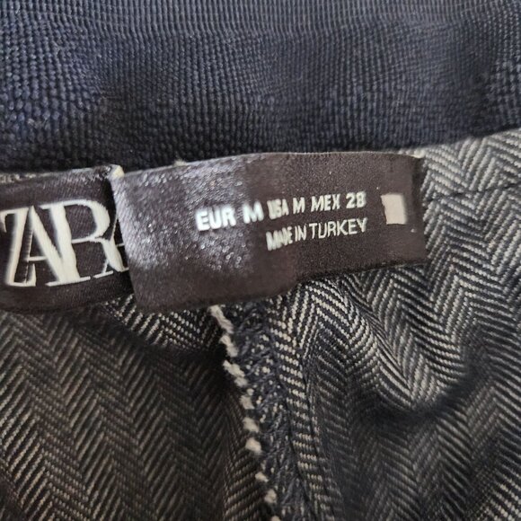 Navy Blue Pinstripe Slim Fit Trousers With Elastic Waistband For Women Medium - Picture 7 of 15